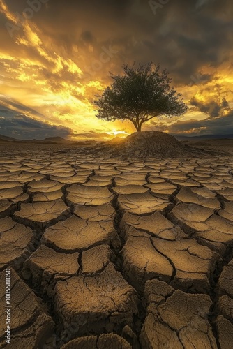 Scenic Nature Landscape with Dramatic Sky