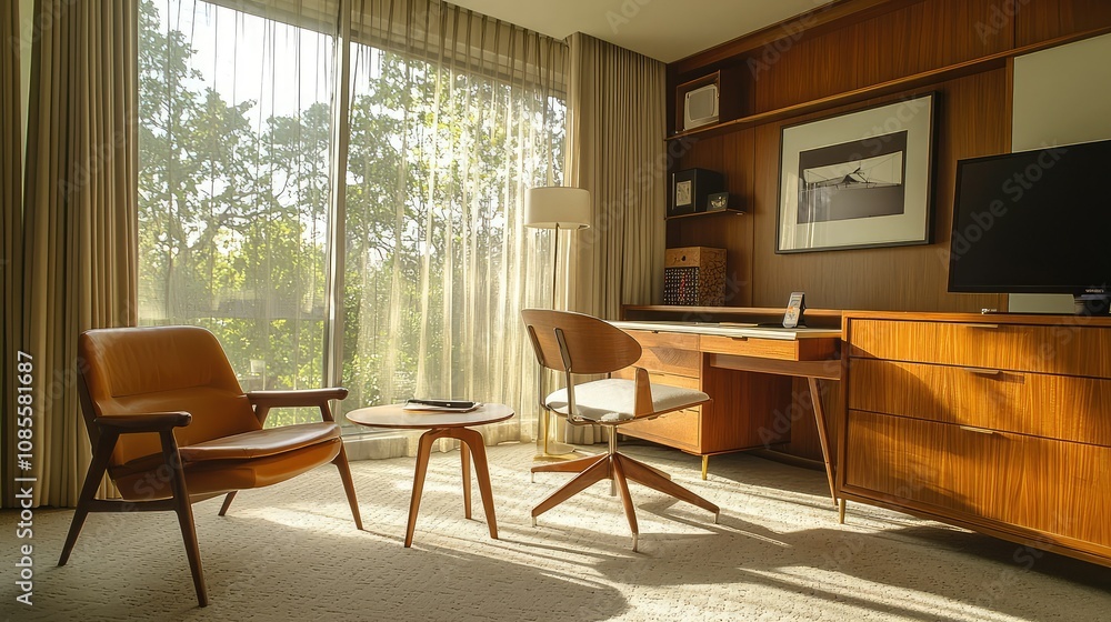 Modern Study Area with Clean Lines and Natural Light