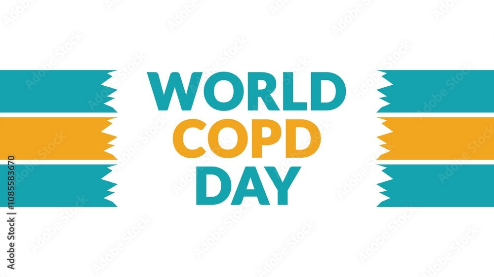 World COPD Day In and Out text from split line animation on a White background. Which is observed every year in November to celebrate and wish World COPD Day World COPD Day In and Out text from split line animation on a White background. Which is observed every year in November to celebrate and wish World COPD Day
