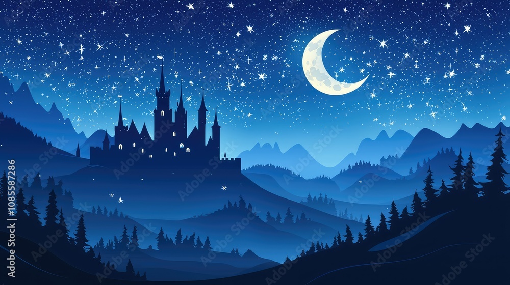Enchanted Castle Under the Moonlight Enchanted Castle Under the Moonlight
