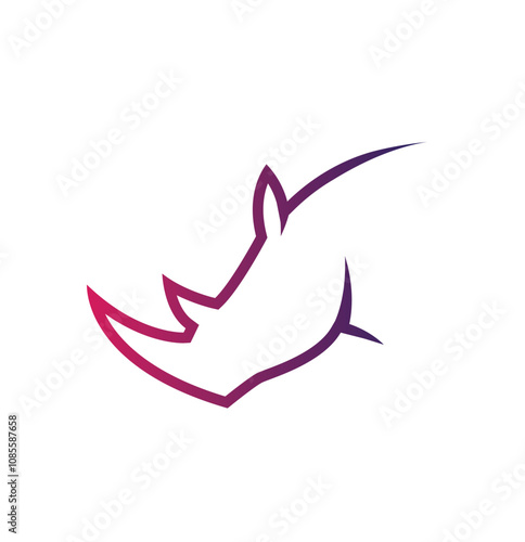Rhino head logo lines vector symbol design icon illustration