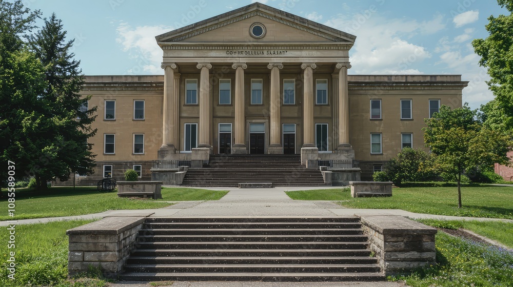 Obraz premium Historic Neoclassical Courthouse with High Columns