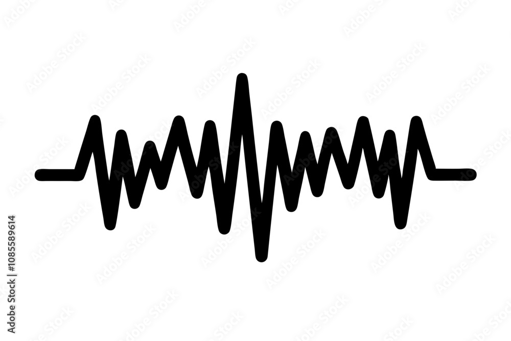 Sound wave icon, Sound wave audio vector, Sound wave sign