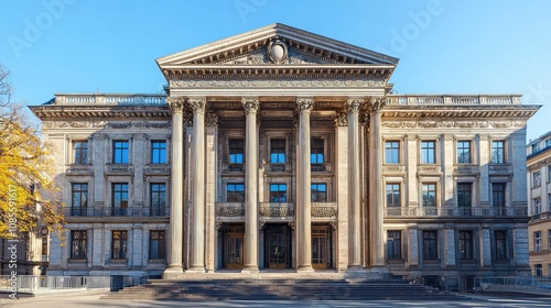 Grand Neoclassical Building with Corinthian Columns