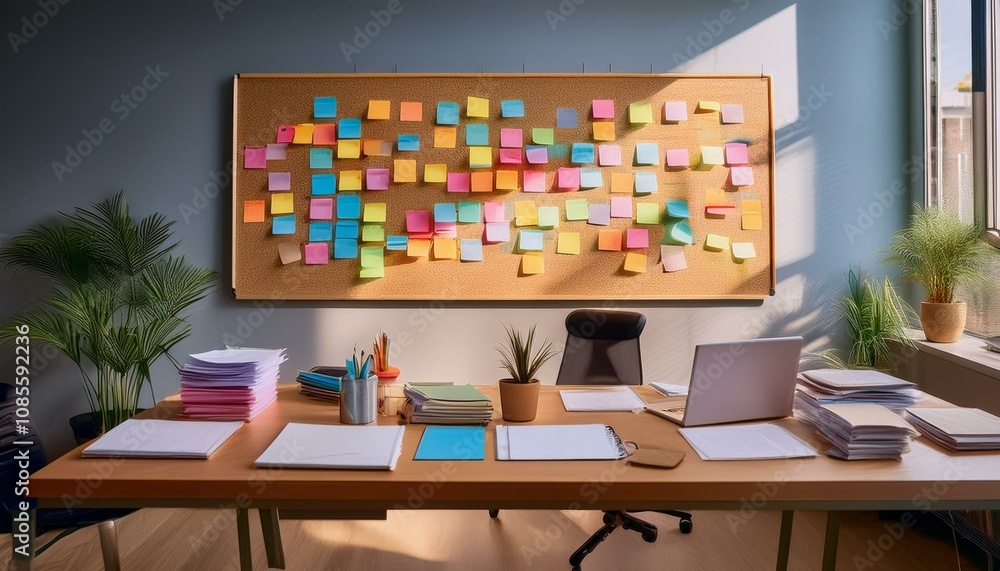 Naklejka premium Digital project boards offer remote access for teams.