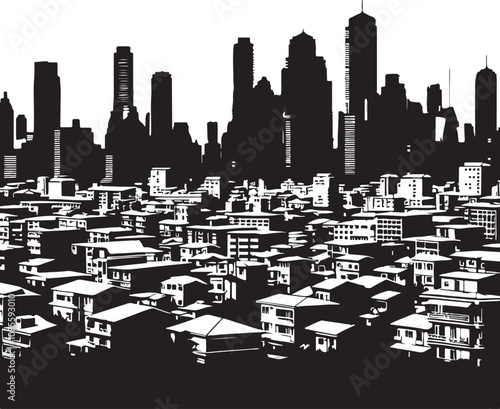 black urban building skyline silhouette