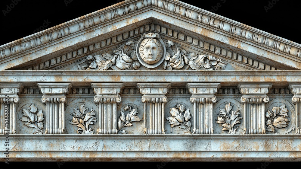 Fototapeta premium Decorative Cornice and Pediment Architectural Detail