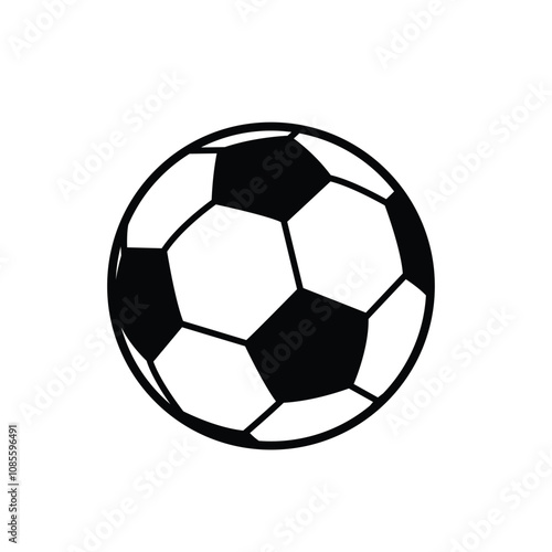 Soccer ball or football icon for sports apps and websites. Vector illustration.