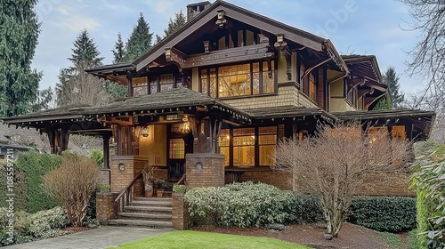 Exquisite Craftsman Home with Exposed Rafters