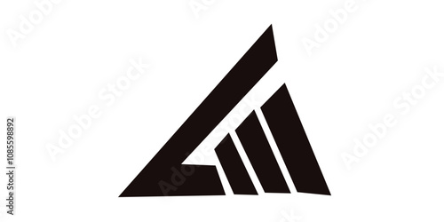 Letter L and M triangle geometric symbol simple logo vector