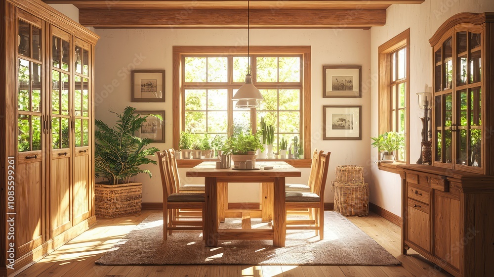 Cozy American Craftsman Dining Room Interior Cozy American Craftsman Dining Room Interior