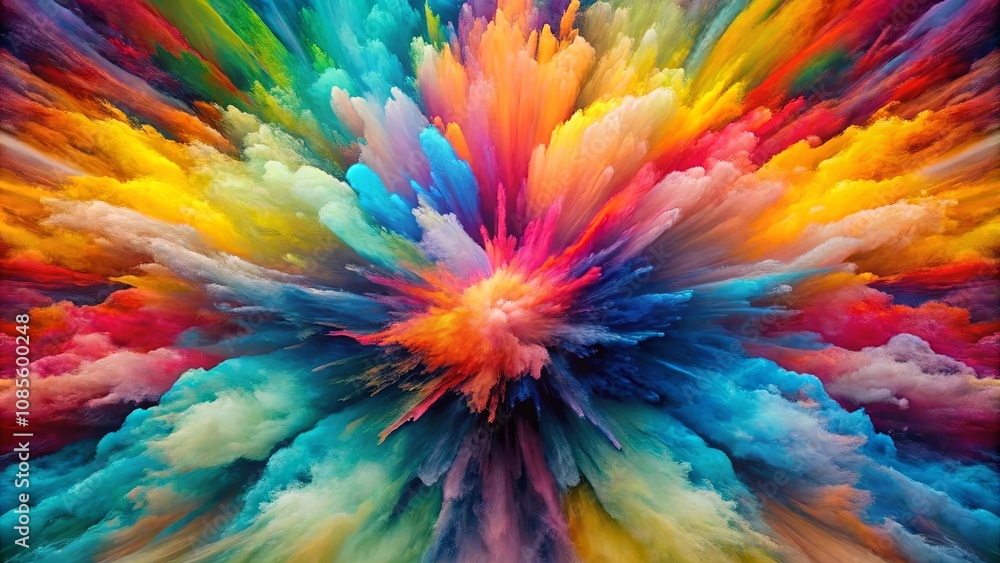 A Vibrant Burst of Color, A Kaleidoscope of Hues Expands Outward, Filling the Canvas with an Ethereal Aura of Artistic Expression A Vibrant Burst of Color, A Kaleidoscope of Hues Expands Outward, Filling the Canvas with an Ethereal Aura of Artistic Expression