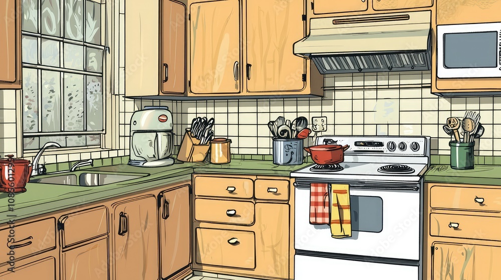 Classic Retro Kitchen Design with Craftsman Style Classic Retro Kitchen Design with Craftsman Style