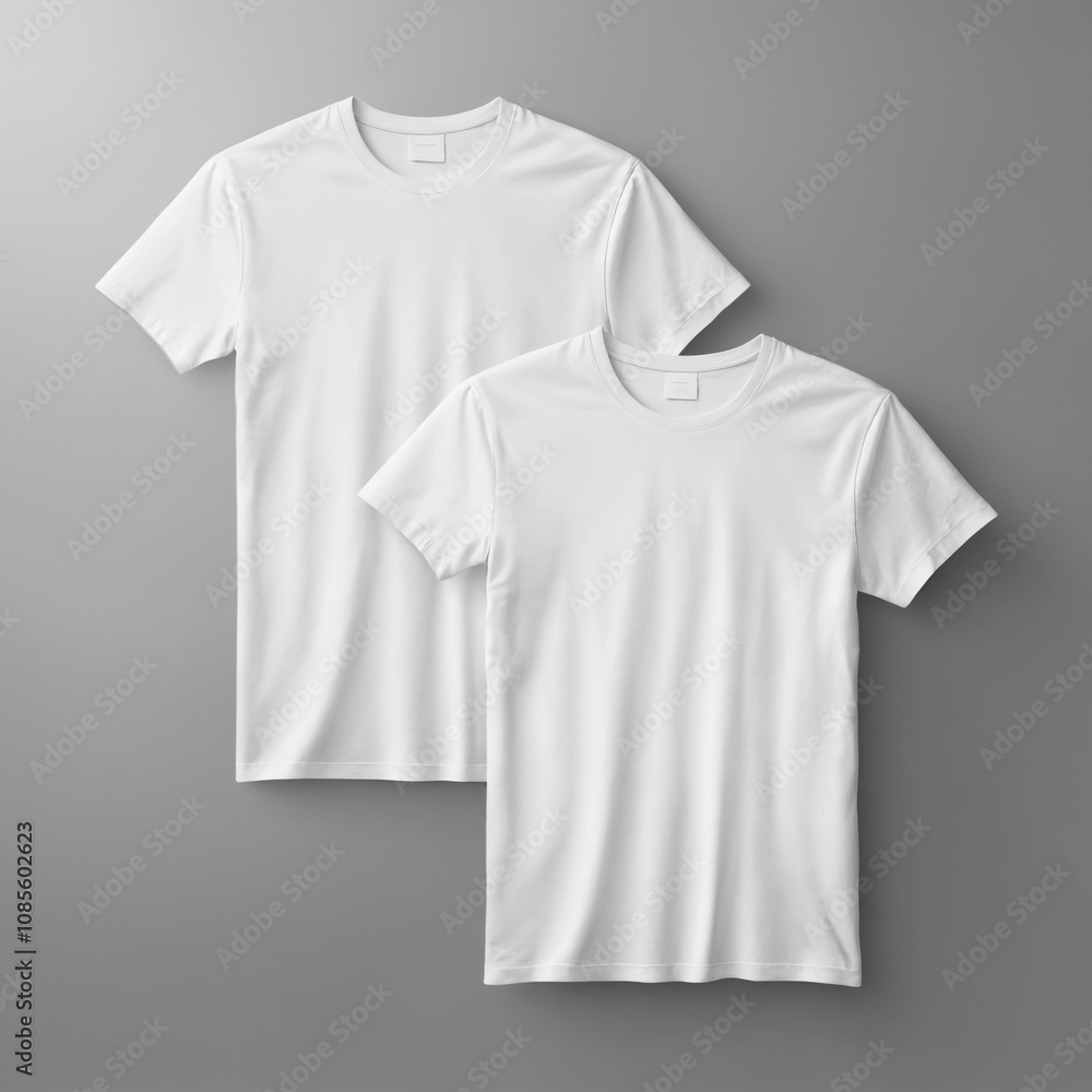 T-shirt mockup on air. Empty inside. White blank t-shirt front and back views T-shirt mockup on air. Empty inside. White blank t-shirt front and back views