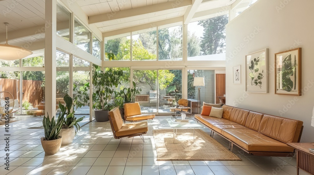 Bright and Airy Mid-Century Modern Living Space Bright and Airy Mid-Century Modern Living Space
