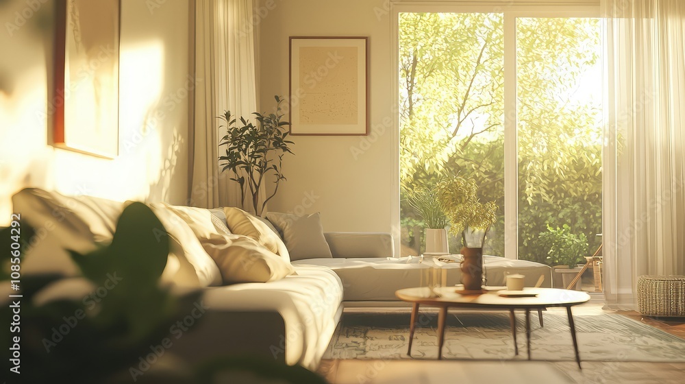 Bright and Airy Mid-Century Modern Living Space Bright and Airy Mid-Century Modern Living Space