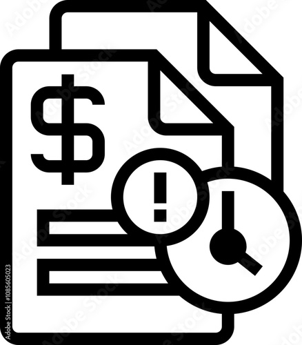Payment Overdue Line Icon