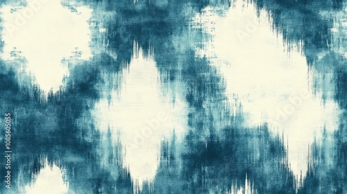 Aquamarine seamless psychedelic pattern featuring a washed out effect and white dye ideal for textile design and decor