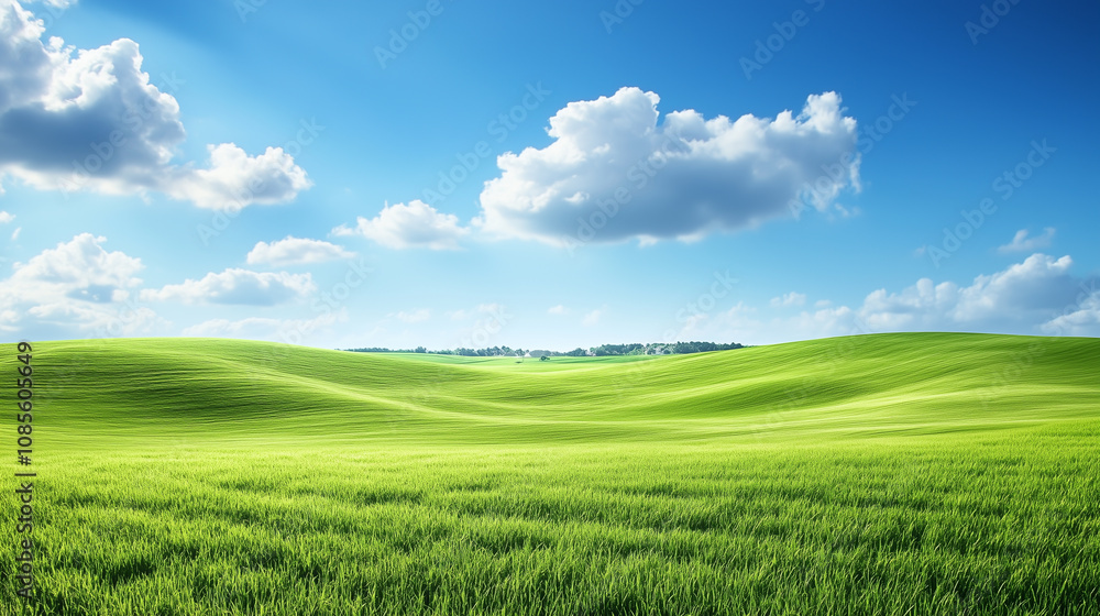 Extreme green grass and sky Extreme green grass and sky