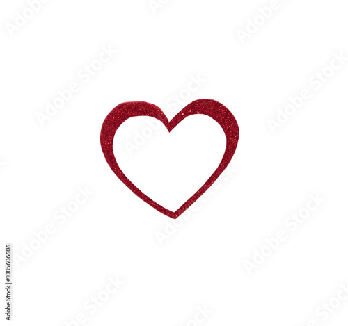 Red heart shape isolated on white background. Celebrating Valentine's Day