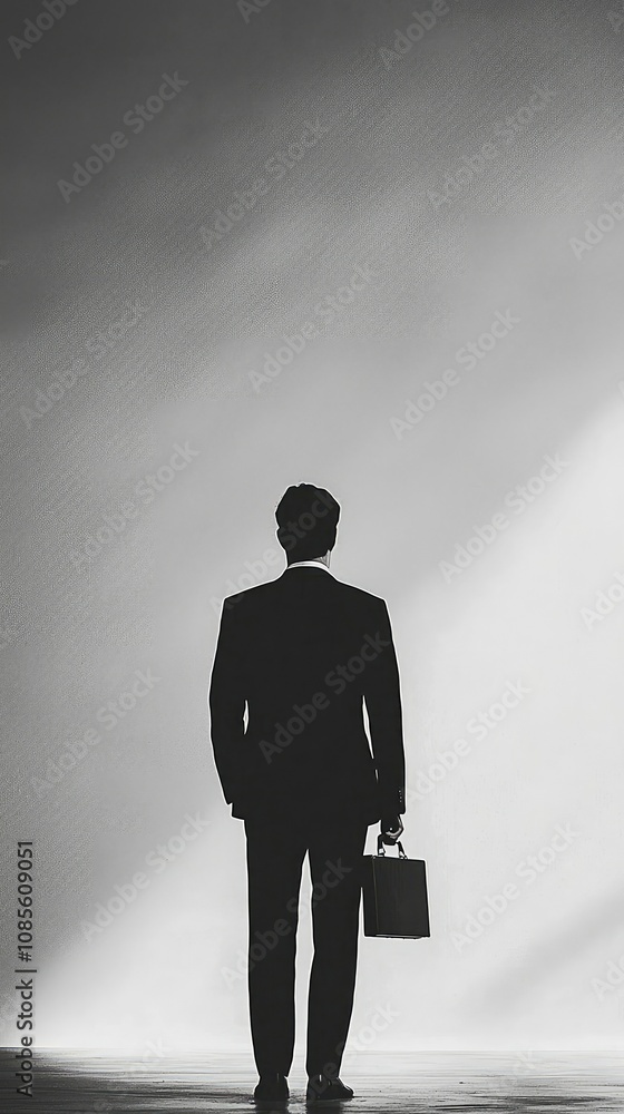 Fototapeta premium Minimalistic Businessman in Silhouette