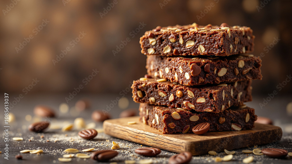 Decadent chocolate brownies with nuts - perfect for dessert blogs, bakery websites, recipe books, or indulgent food photography for social media Decadent chocolate brownies with nuts - perfect for dessert blogs, bakery websites, recipe books, or indulgent food photography for social media