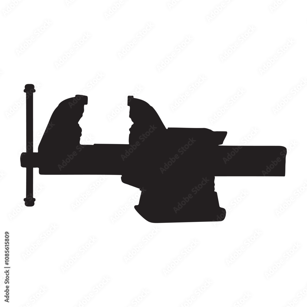 Bench Vise Silhouette Vector Illustration Bench Vise Silhouette Vector Illustration