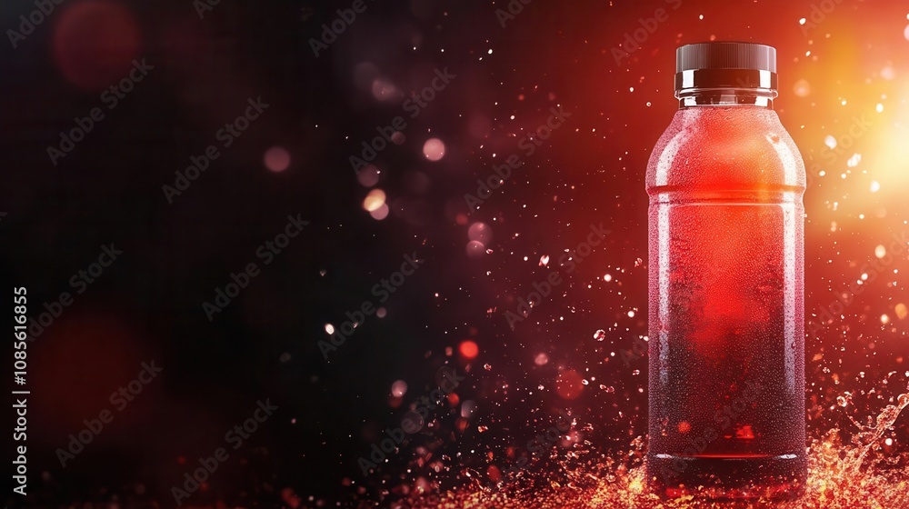Carbohydraterich sports drink bottle with blank label, sports drink graphic space, energy boost Carbohydraterich sports drink bottle with blank label, sports drink graphic space, energy boost
