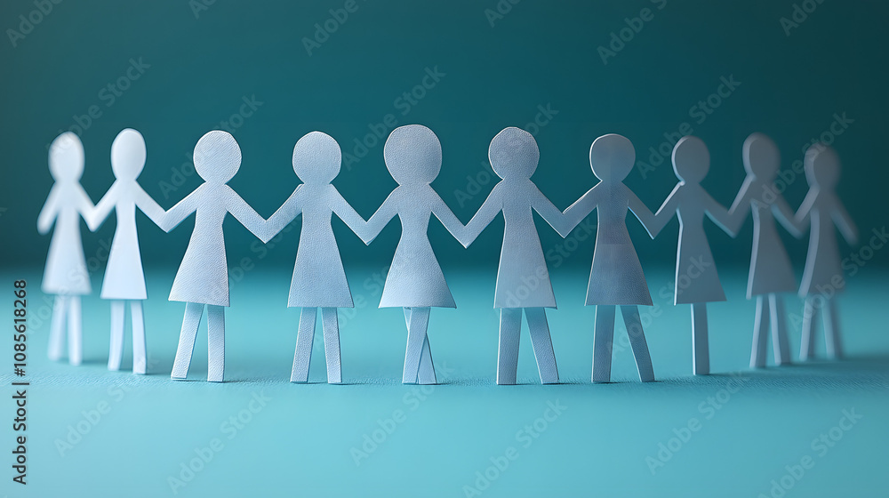 A group of paper people holding hands in the shape of a heart, symbolizing unity and love.
A group of paper people holding hands in the shape of a heart, symbolizing unity and love.