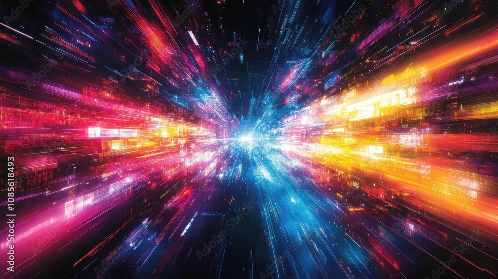 Abstract representation of light and motion in space. Abstract representation of light and motion in space.