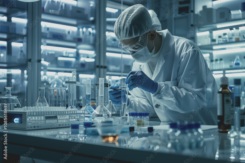 Medical service, laboratory doing tests Surrounded by laboratory equipment and samples. Medical service, laboratory doing tests Surrounded by laboratory equipment and samples.