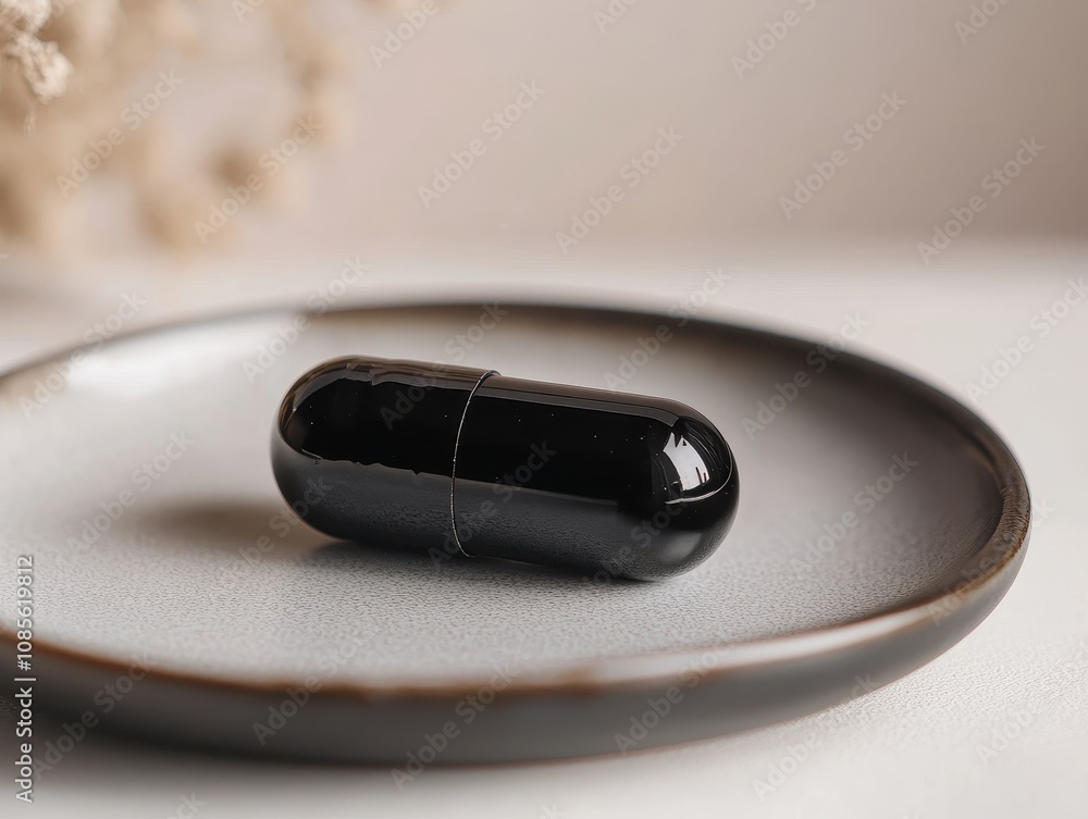 Black Capsule Matte Plate Minimalist Setting Product Home Decor Modern Aesthetic Sleek Design Black Capsule Matte Plate Minimalist Setting Product Home Decor Modern Aesthetic Sleek Design