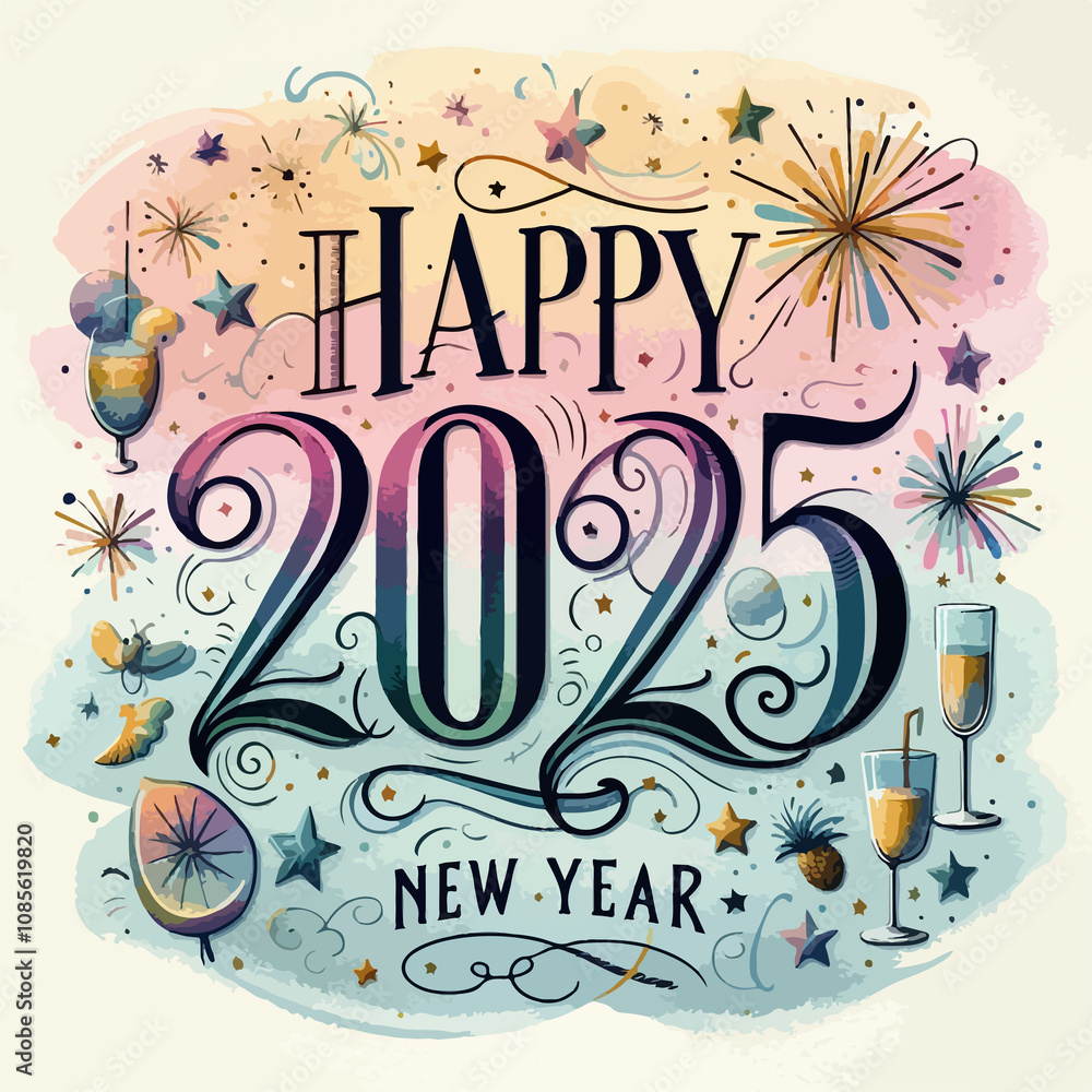 Artistic and Whimsical New Year 2025 Greetings - Created Using AI Artistic and Whimsical New Year 2025 Greetings - Created Using AI
