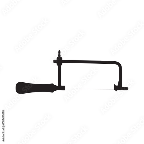 Old Coping Saw Silhouette Vector Illustration