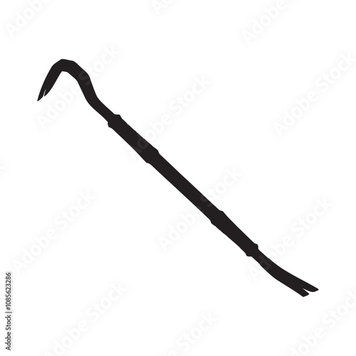 Crowbar Silhouette Vector Illustration