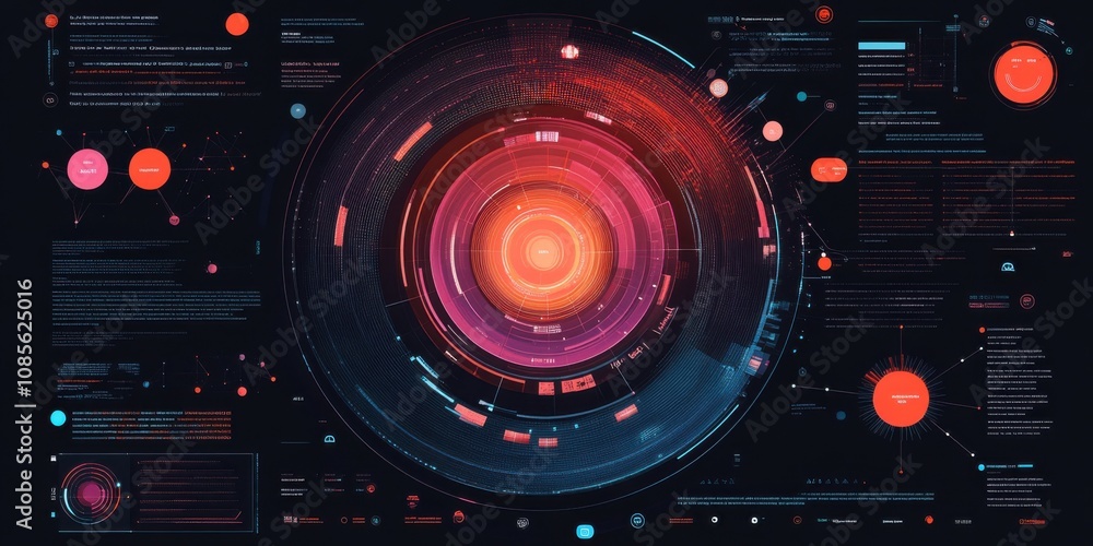 Innovative circular infographic with creative typography and glowing accents, modern vibes, Innovative circular infographic with creative typography and glowing accents, modern vibes,