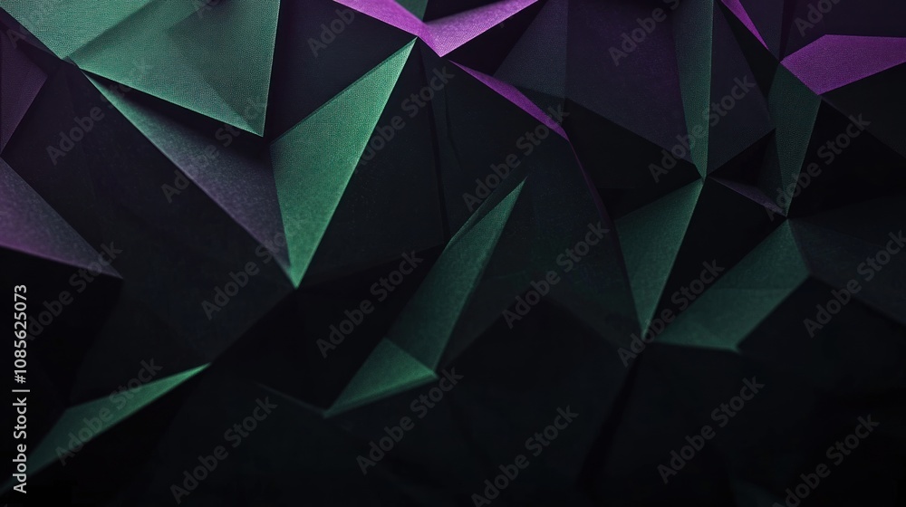 Obraz premium Abstract Dark Green and Purple Polygonal Texture