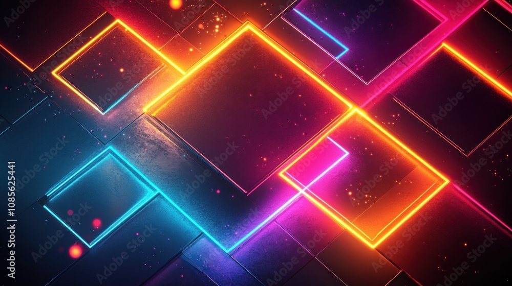 Abstract neon geometric background design. Abstract neon geometric background design.