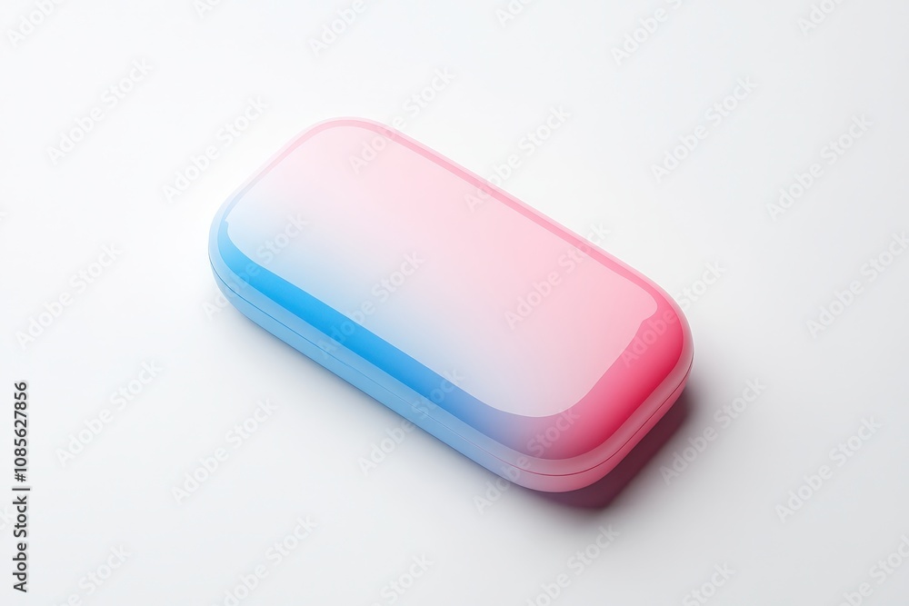 A stylish gradient box in pink and blue on a white background.