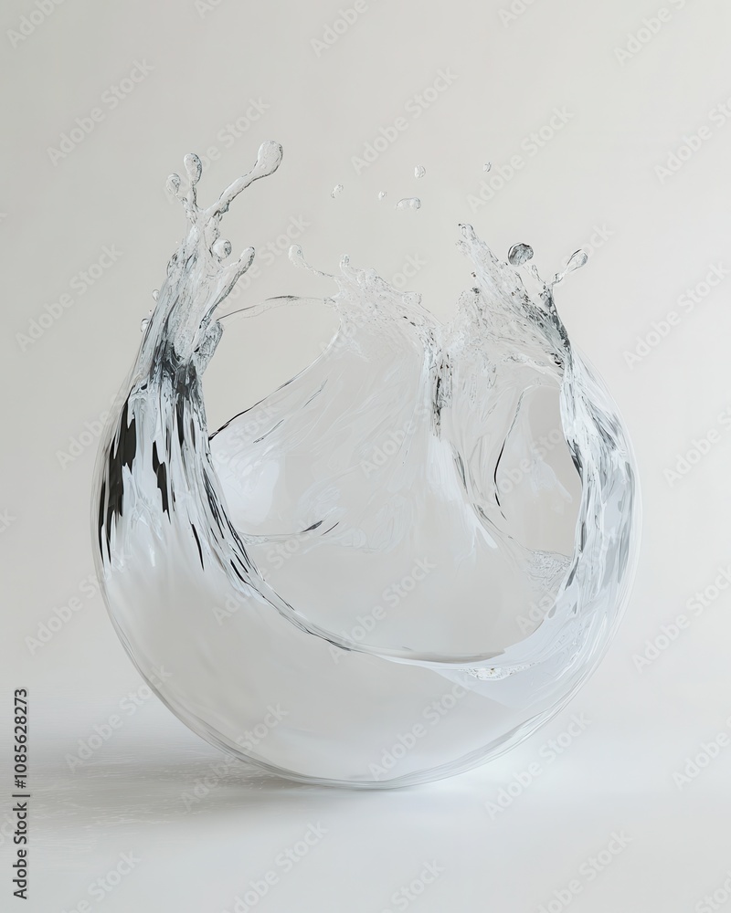 Water liquid splash sphere shape white background. Water liquid splash sphere shape white background.