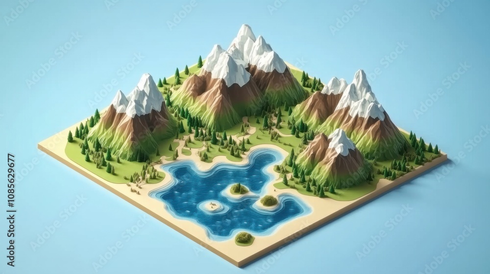 3D Isometric Tourism Map: Planning and Development of Scenic Routes 3D Isometric Tourism Map: Planning and Development of Scenic Routes