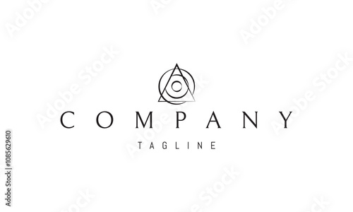 Vector logo with an abstract image of a triangle radiating waves.