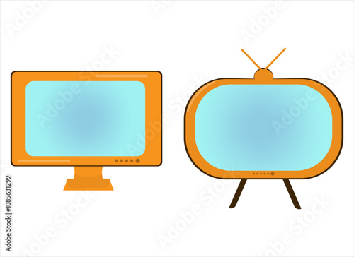 Minimalist Retro Television  Icons Cartoon photo