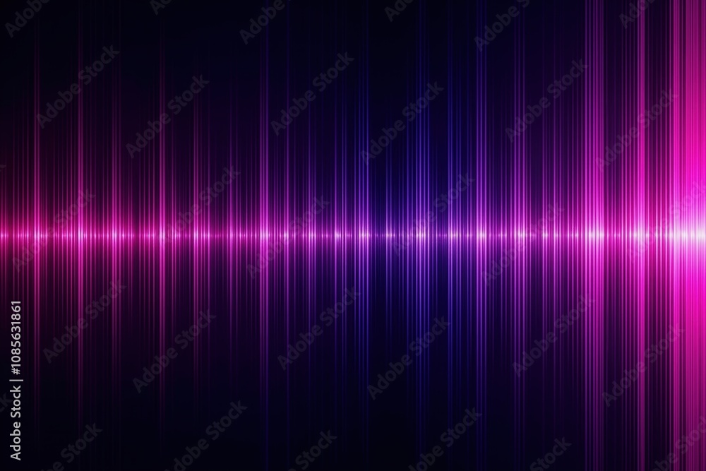 Vibrant neon soundwave background with pink and blue vertical lines on dark background for music themes. Vibrant neon soundwave background with pink and blue vertical lines on dark background for music themes.