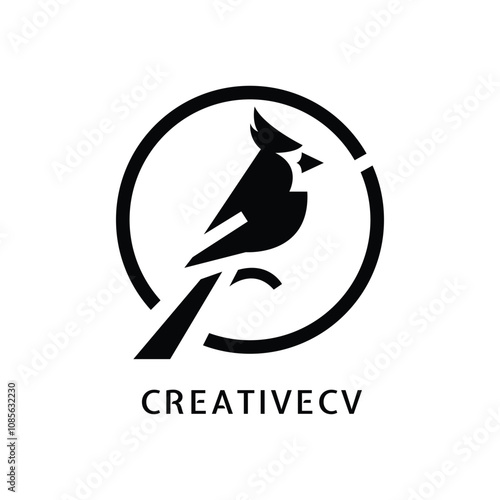 Simplified Cardinal Bird Geometry Logo photo