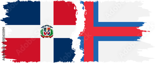Free Download Faroe Islands and Dominican Republic grunge flags connection, vector - GFXLoad