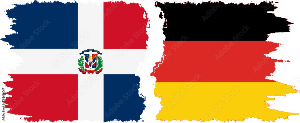Germany and Dominican Republic grunge flags connection, vector Germany and Dominican Republic grunge flags connection, vector