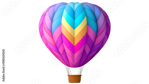 Colorful Hot 3D Air Balloon Vector Illustration