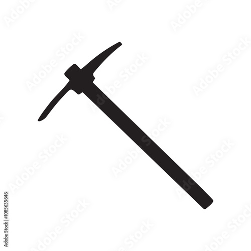 Mattock Silhouette Vector Illustration