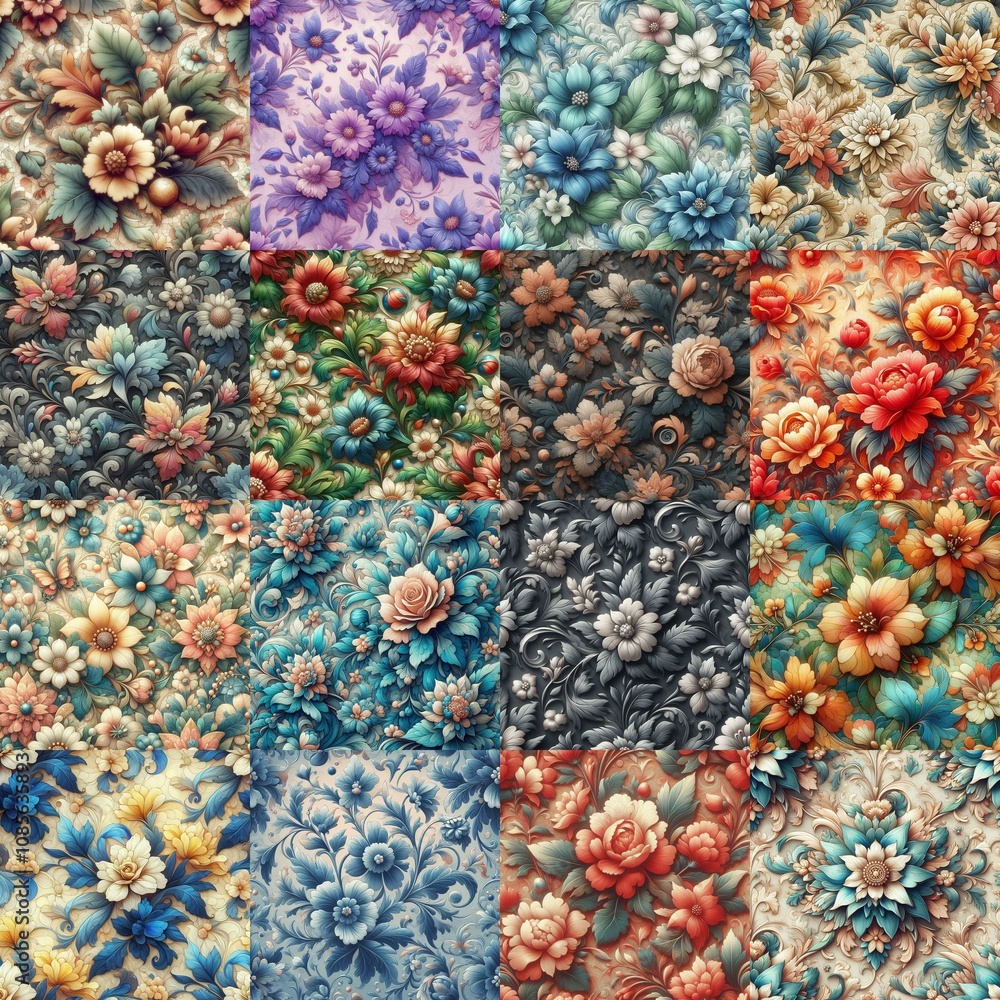 Glazing painted flowers. AI generated illustration Glazing painted flowers. AI generated illustration